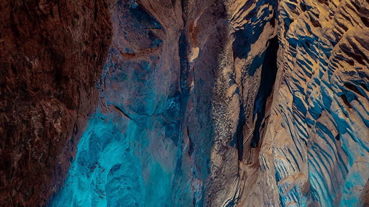 Inside the San José Caves in Vall D’Uxo, Spain